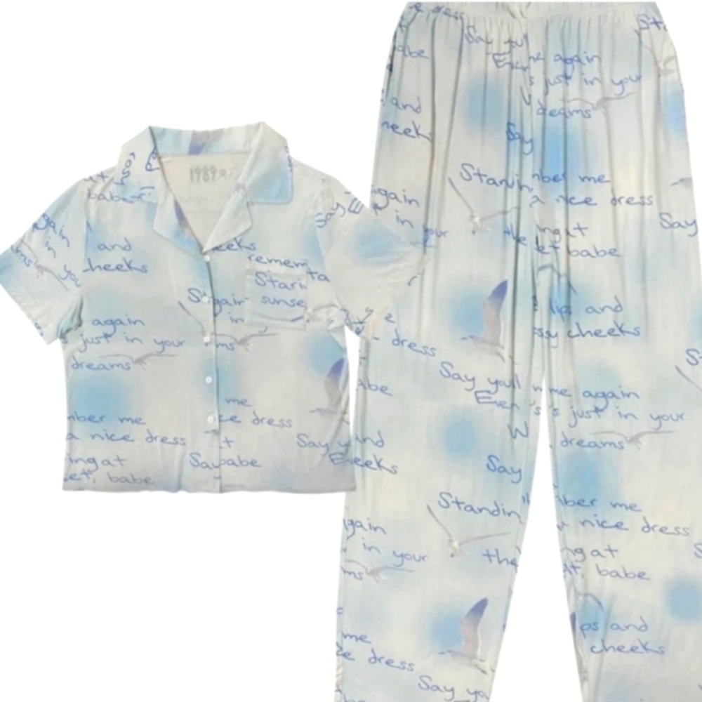 Taylor swift 1989 Wildest Dreams Blue Pajama Set L